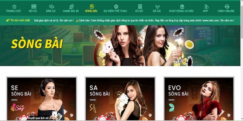 Casino trực tuyến là thể loại game Cwin thu hút khách hàng đầu